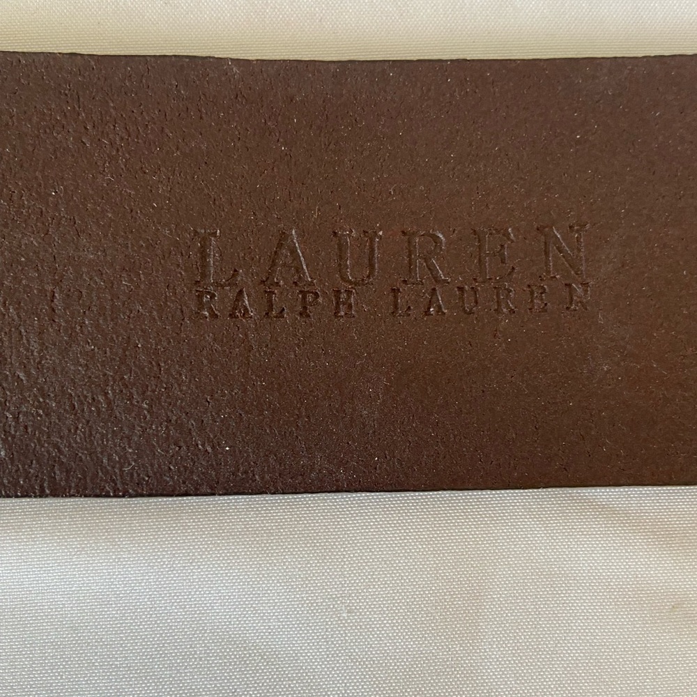 Lauren Ralph Lauren Cognac Brown Leather Belt Vintage - Picture 5 of 8